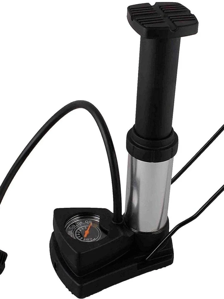 HashWOW Portable Foot Pump For Bike & Car Tyres With Pressure Gauge, 1 pc