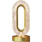 Arkit Oval Crystal Lamp LED Table Lamp Color-Changing Touch Control Desk Night Light with Stand, Bedside Lamp, Acrylic Night Desk Lamps, Home Furnishing Decoration