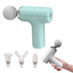 EMIMO Mini Massage Gun for Pain Relief | Portable Cordless Handheld Massager | Deep Tissue Muscle Recovery Machine | Rechargeable Body Massager for Neck, Back & Full Body (Light Blue)